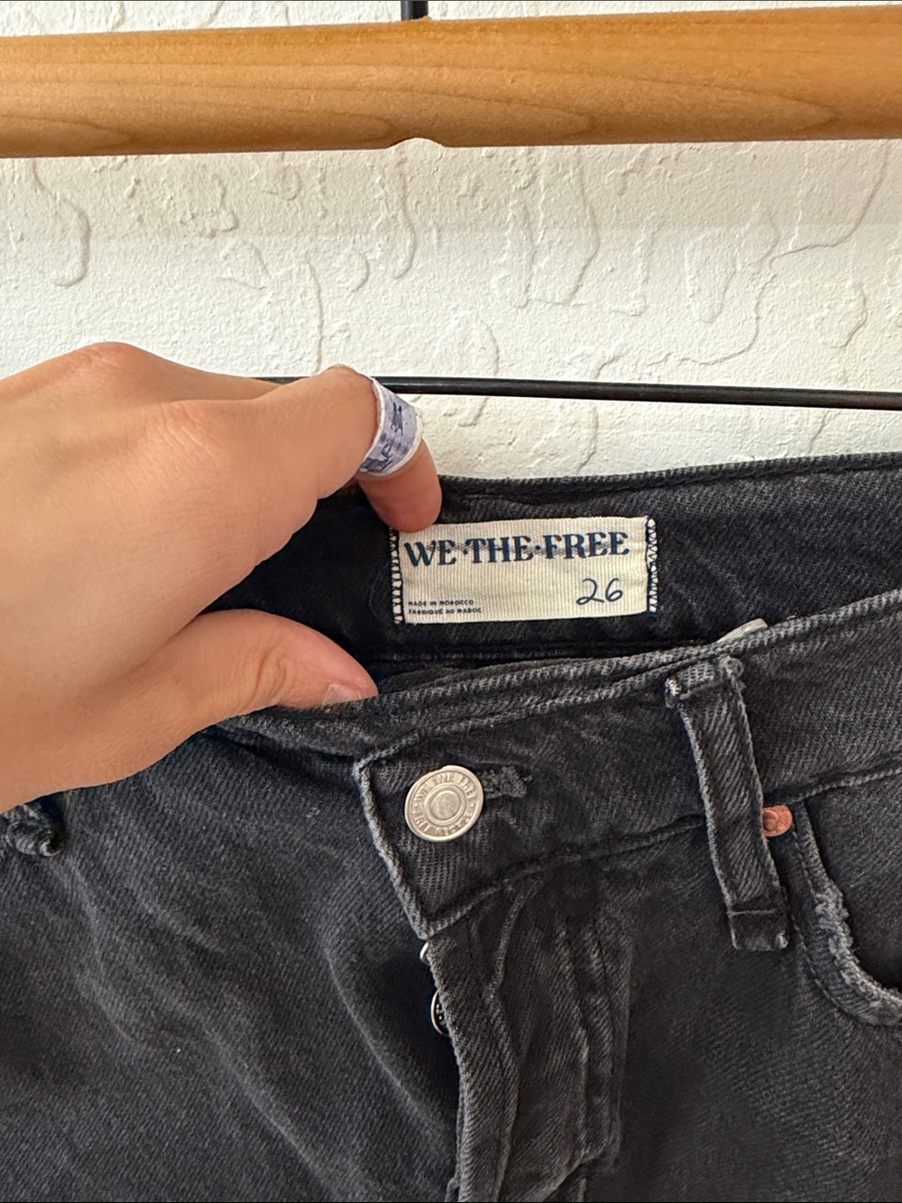 Free People Boomerang Denim Black Shorts Crossover 26 - Picture 5 of 6